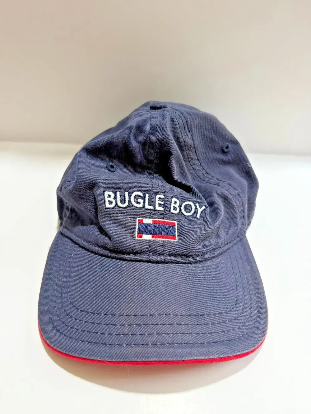 Bugle Boy Hat Cap Strap Back Embroidered Flag Dad 90s Y2K useed